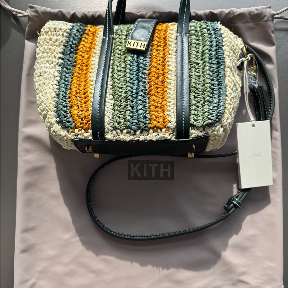 KITH Mini Striped Raffia Tote - Sunrise